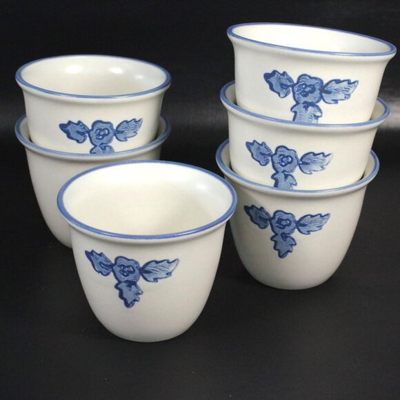 Vintage Pfaltzgraff Yorktowne Stoneware Custard Cups/Ramekins Set of 6 - Picture 1 of 3